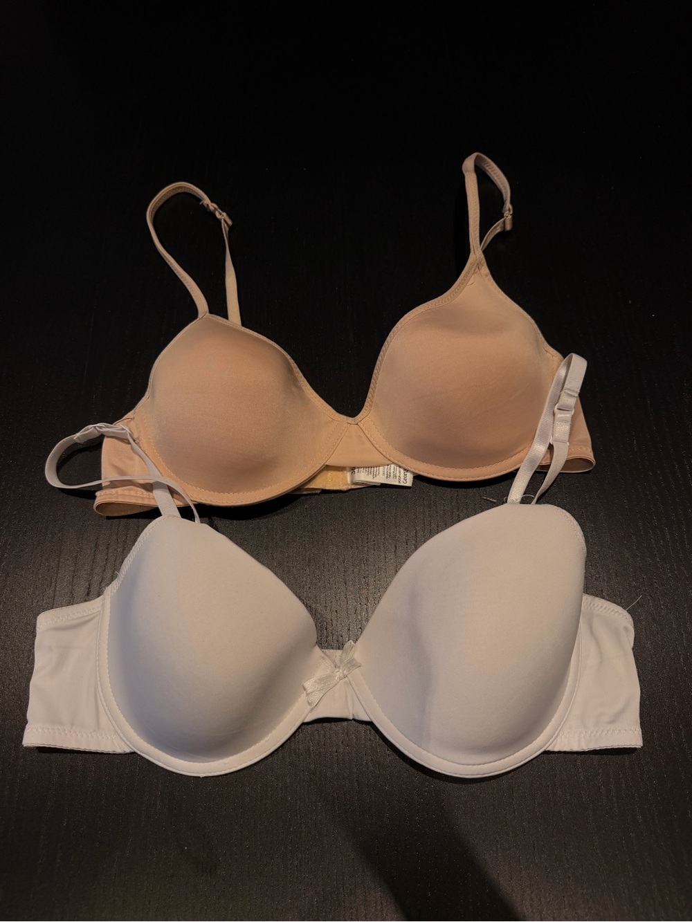 George Nude and White Seamless T-Shirt Bras - Set of 2